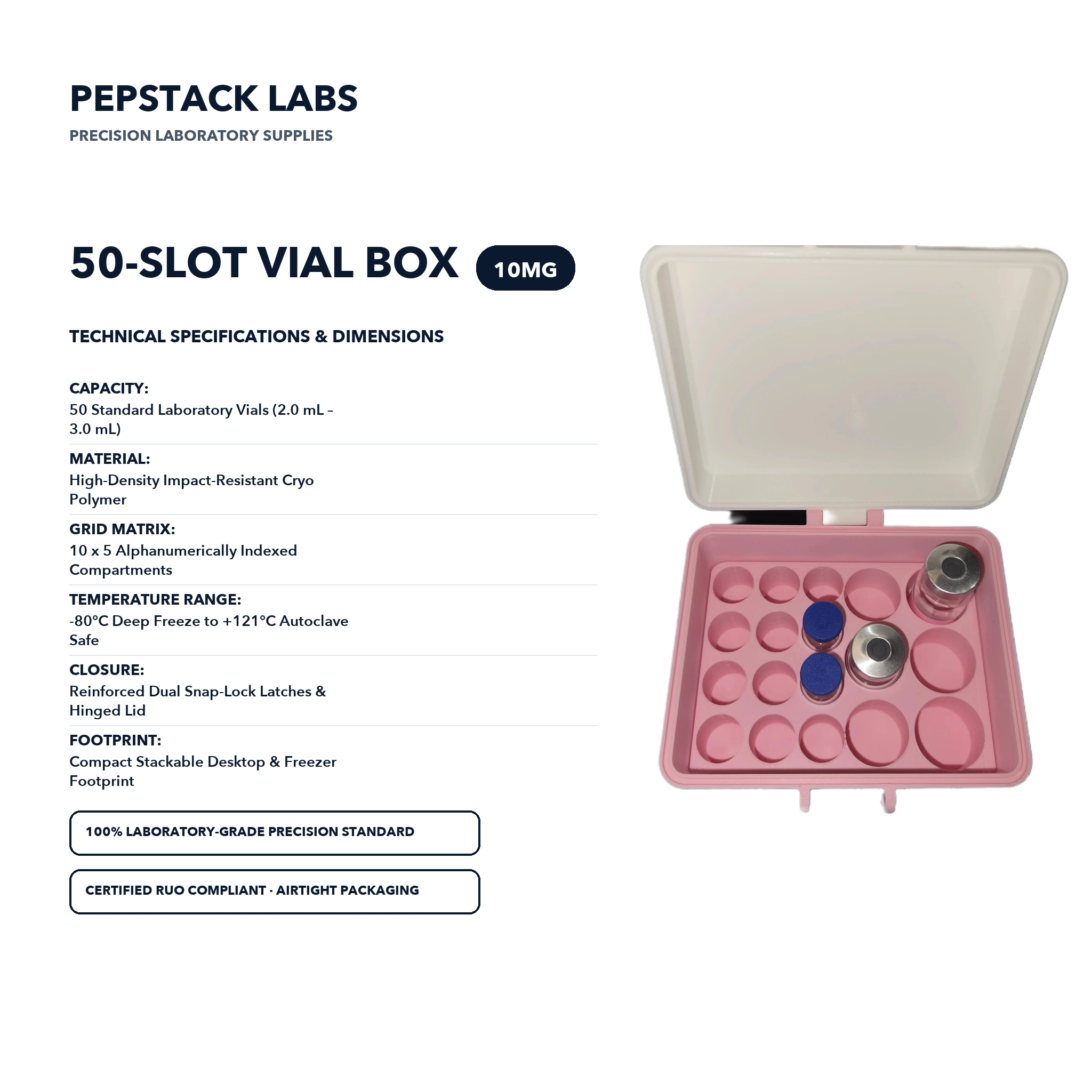 50-Slot Vial Organizer Box thumbnail 2