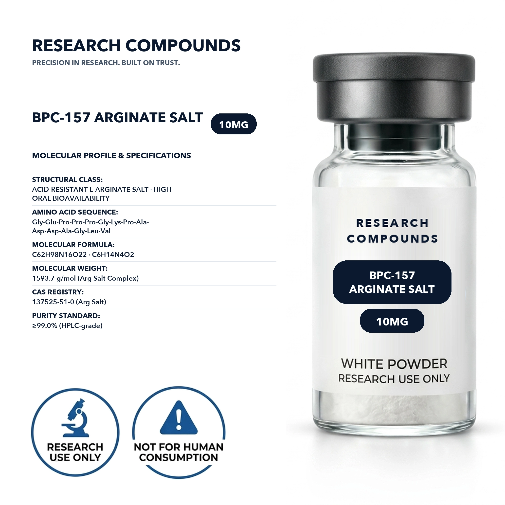 BPC-157 Arginate Salt (10mg Acid-Stable Vial) thumbnail 2