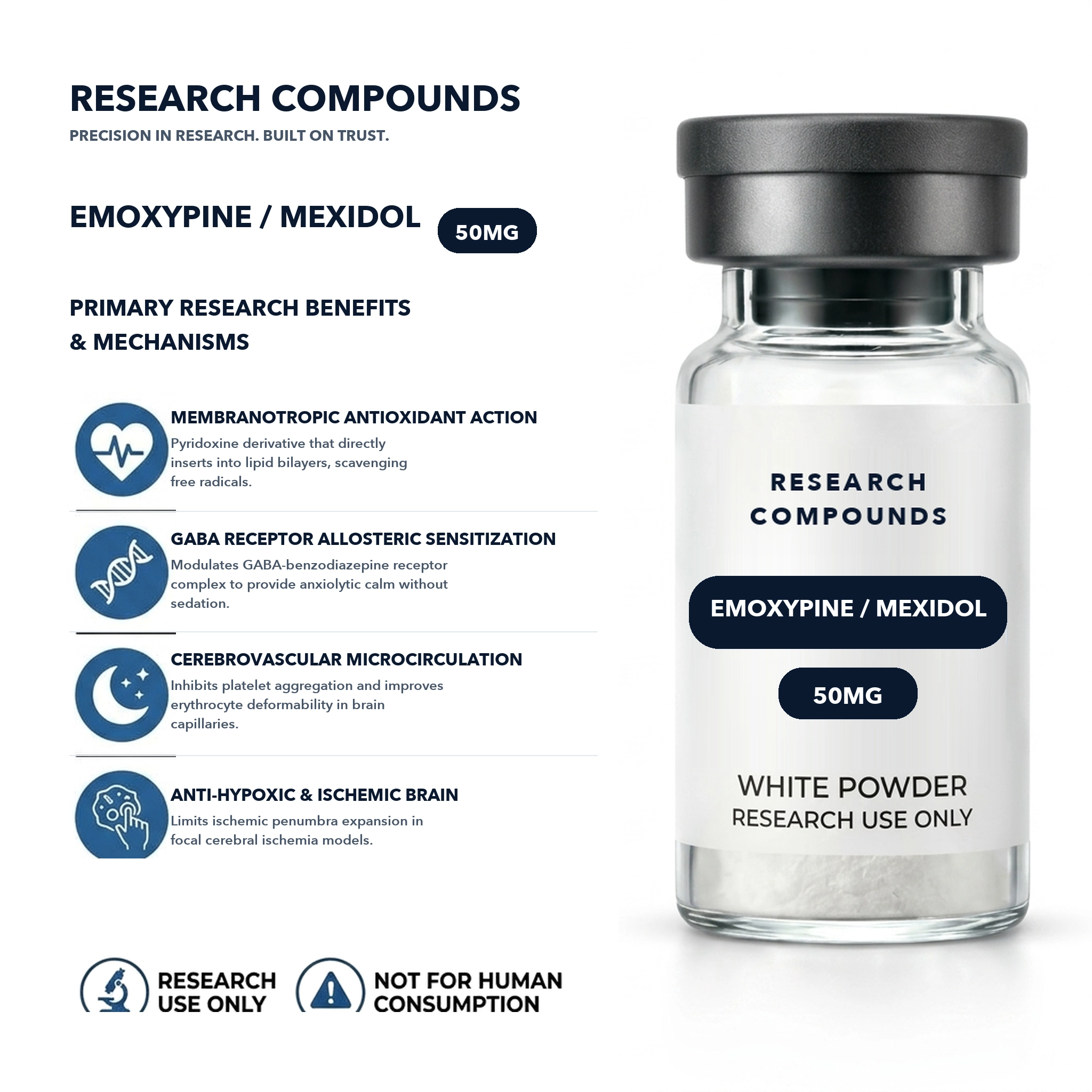 Emoxypine / Mexidol (50mg Research Vial) thumbnail 4