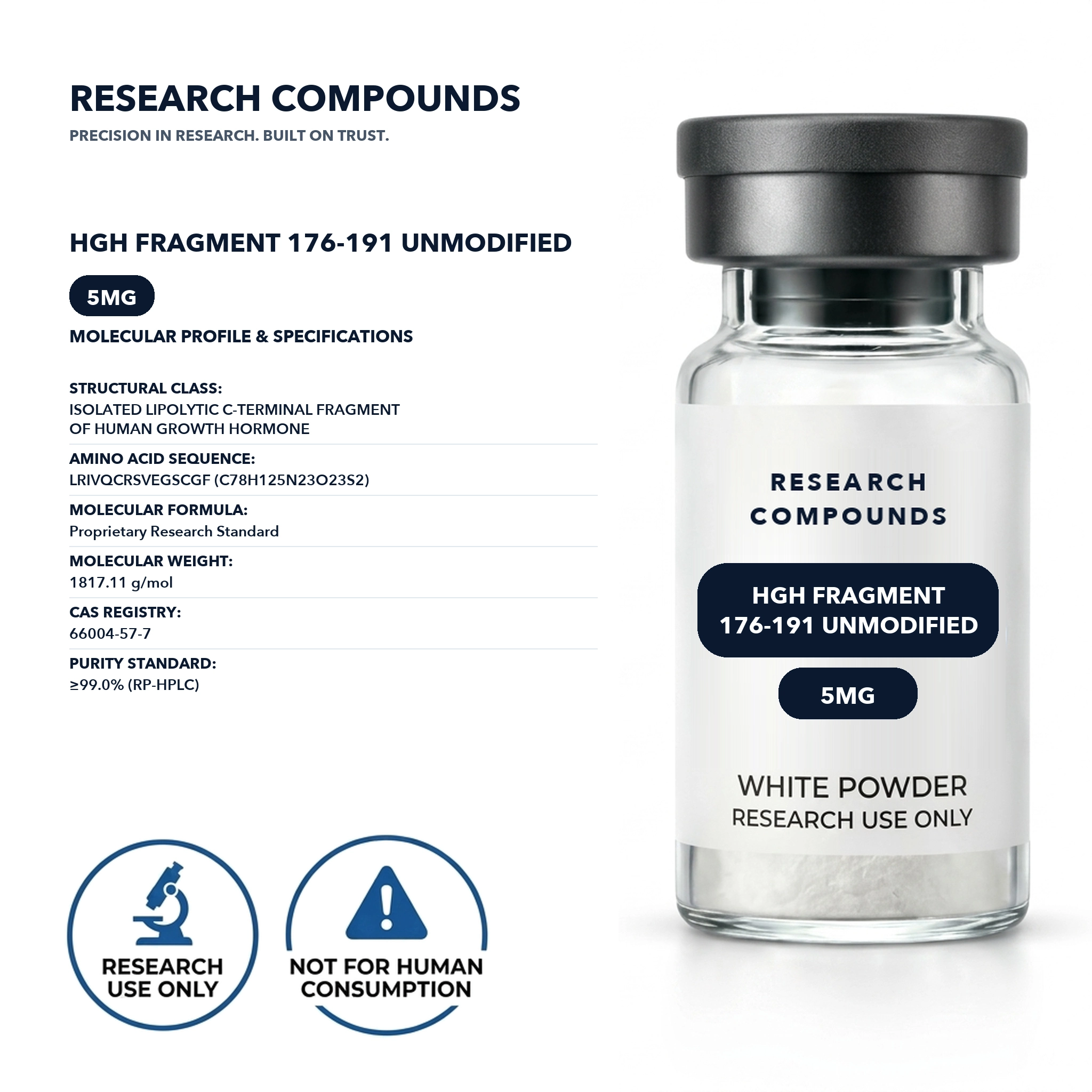 HGH Fragment 176-191 Unmodified (5mg Research Vial) thumbnail 2