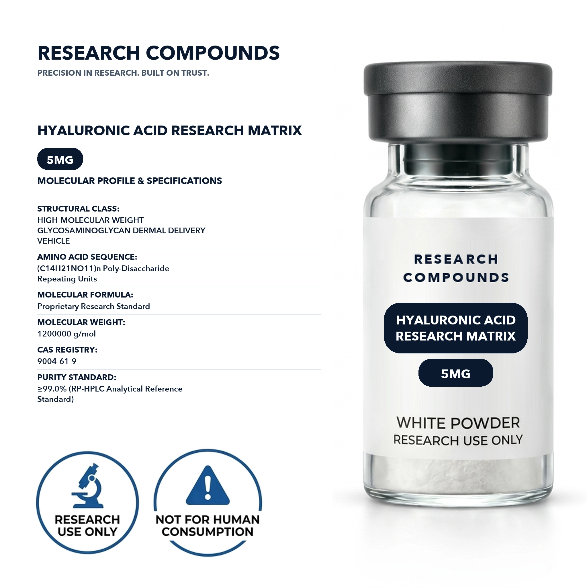 Hyaluronic Acid Research Matrix (5mg / 5mL Vial) thumbnail 2