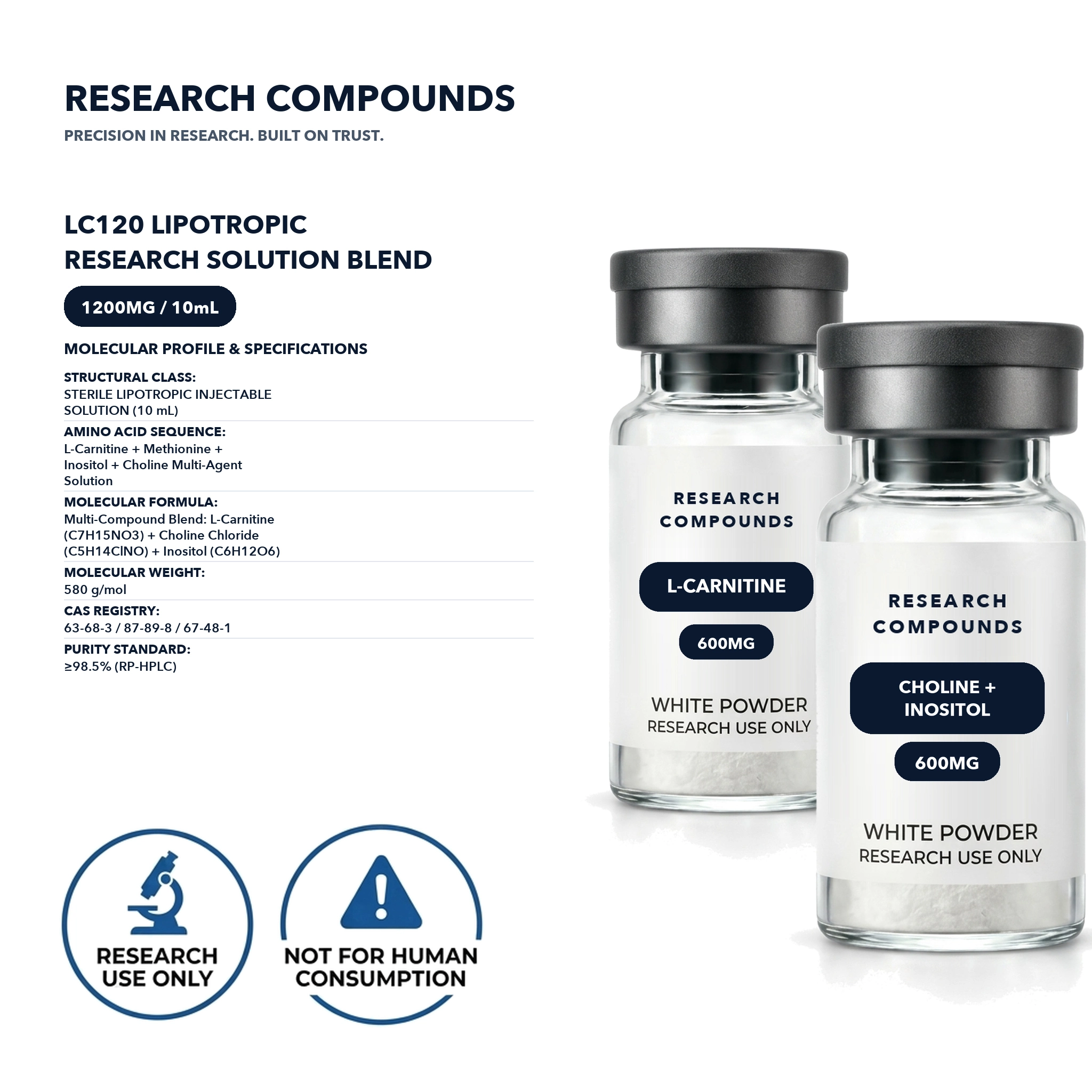 LC120 Lipotropic Research Solution (10 mL Vial) thumbnail 2