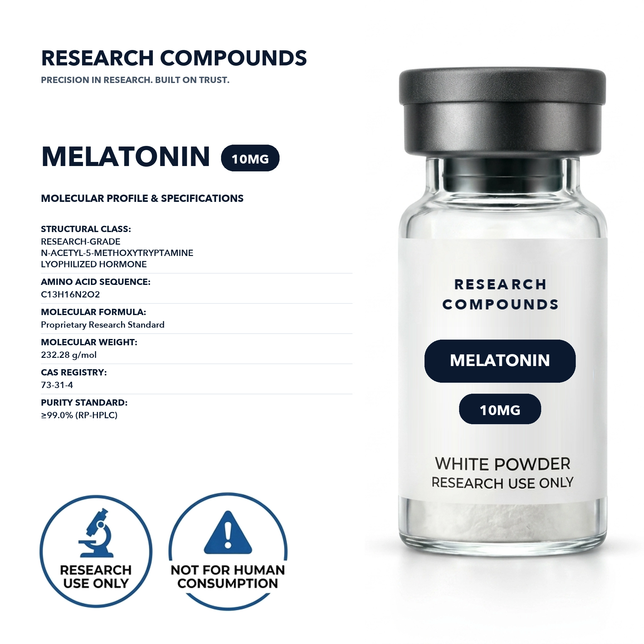 Melatonin (10mg Research Grade Lyophilized) thumbnail 2