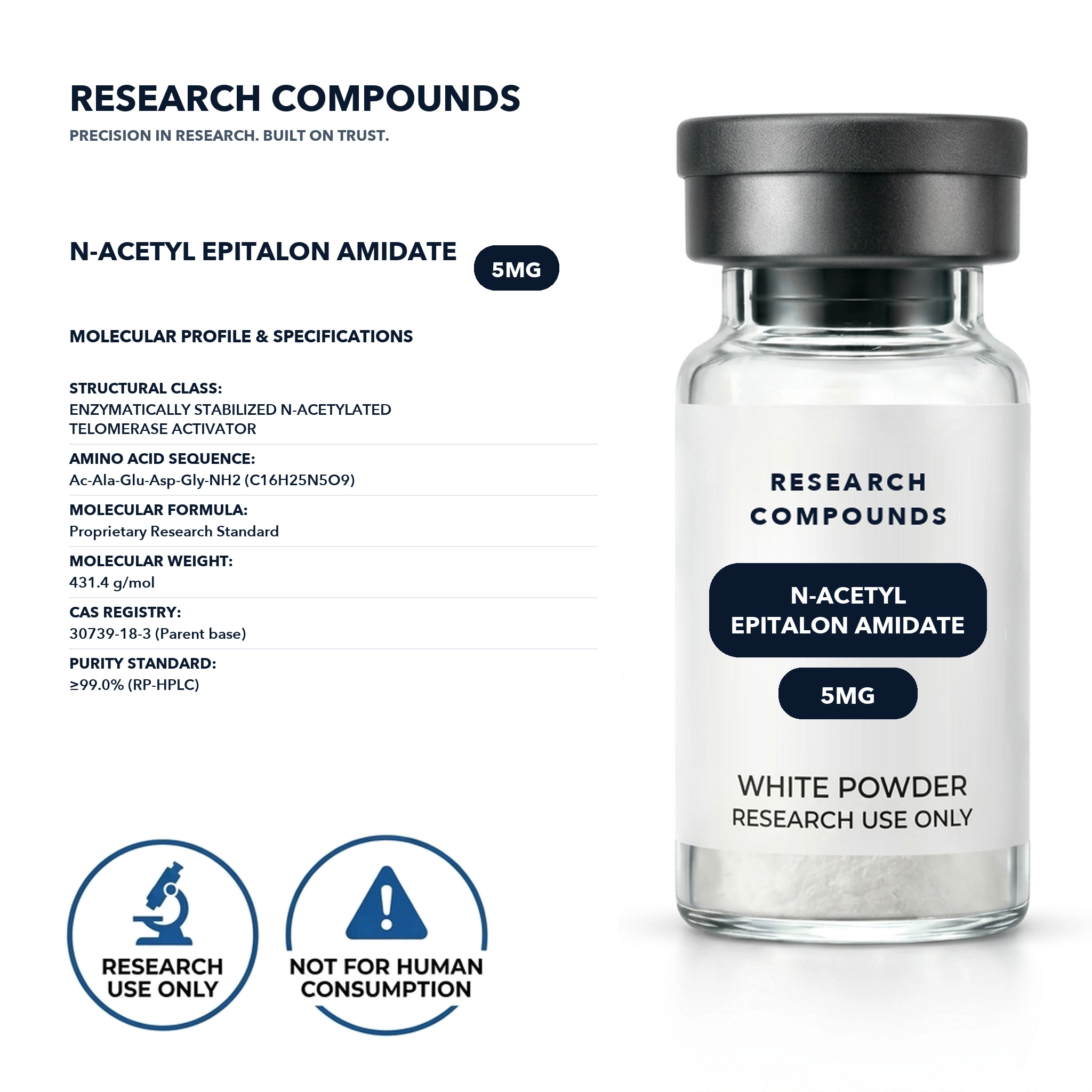 N-Acetyl Epitalon Amidate (5mg Research Vial) thumbnail 2