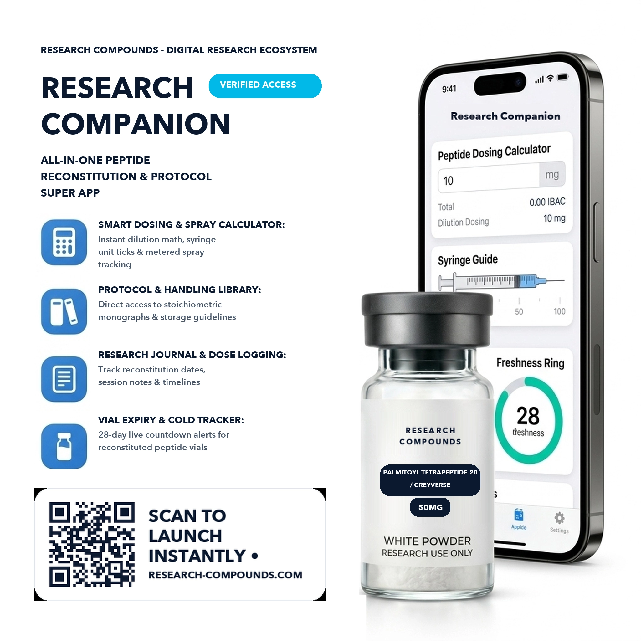 Palmitoyl Tetrapeptide-20 / Greyverse (50mg Research Vial) thumbnail 6