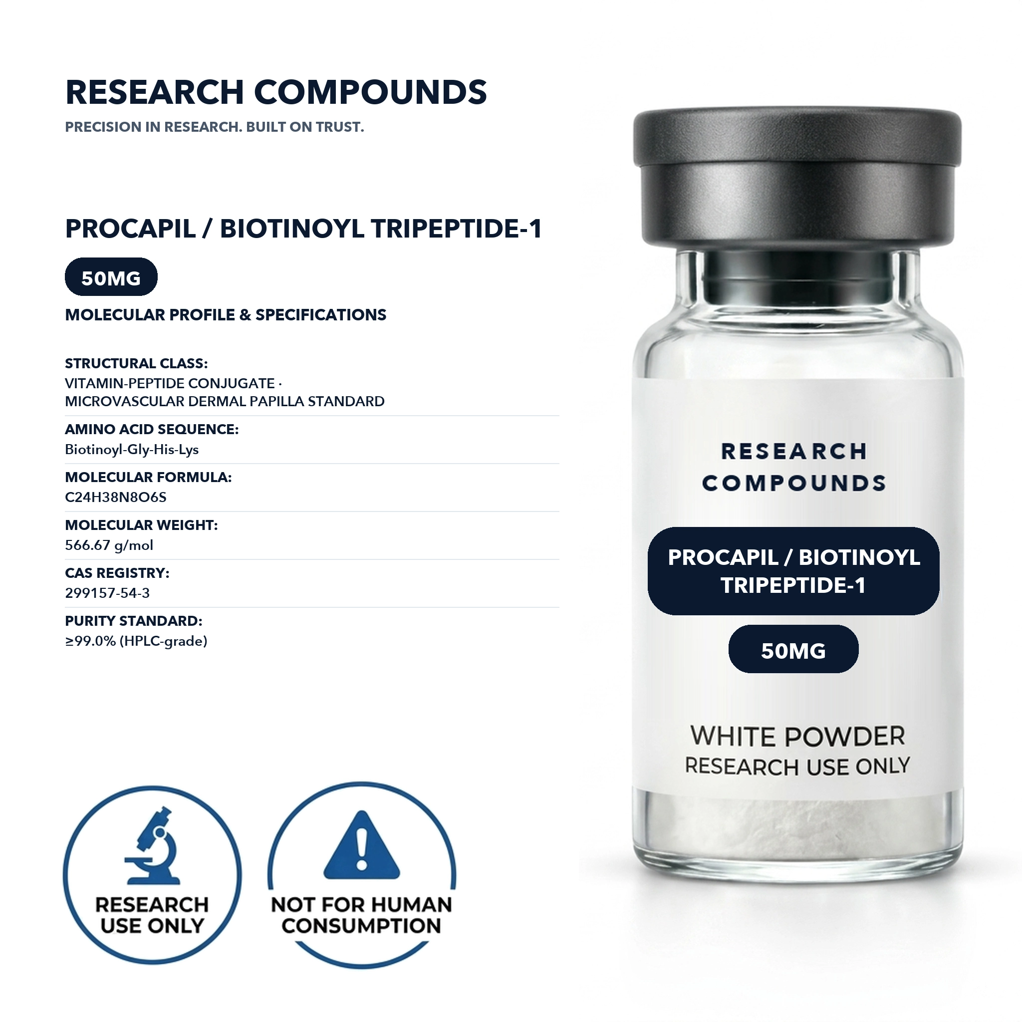 Procapil / Biotinoyl Tripeptide-1 (50mg Research Vial) thumbnail 2