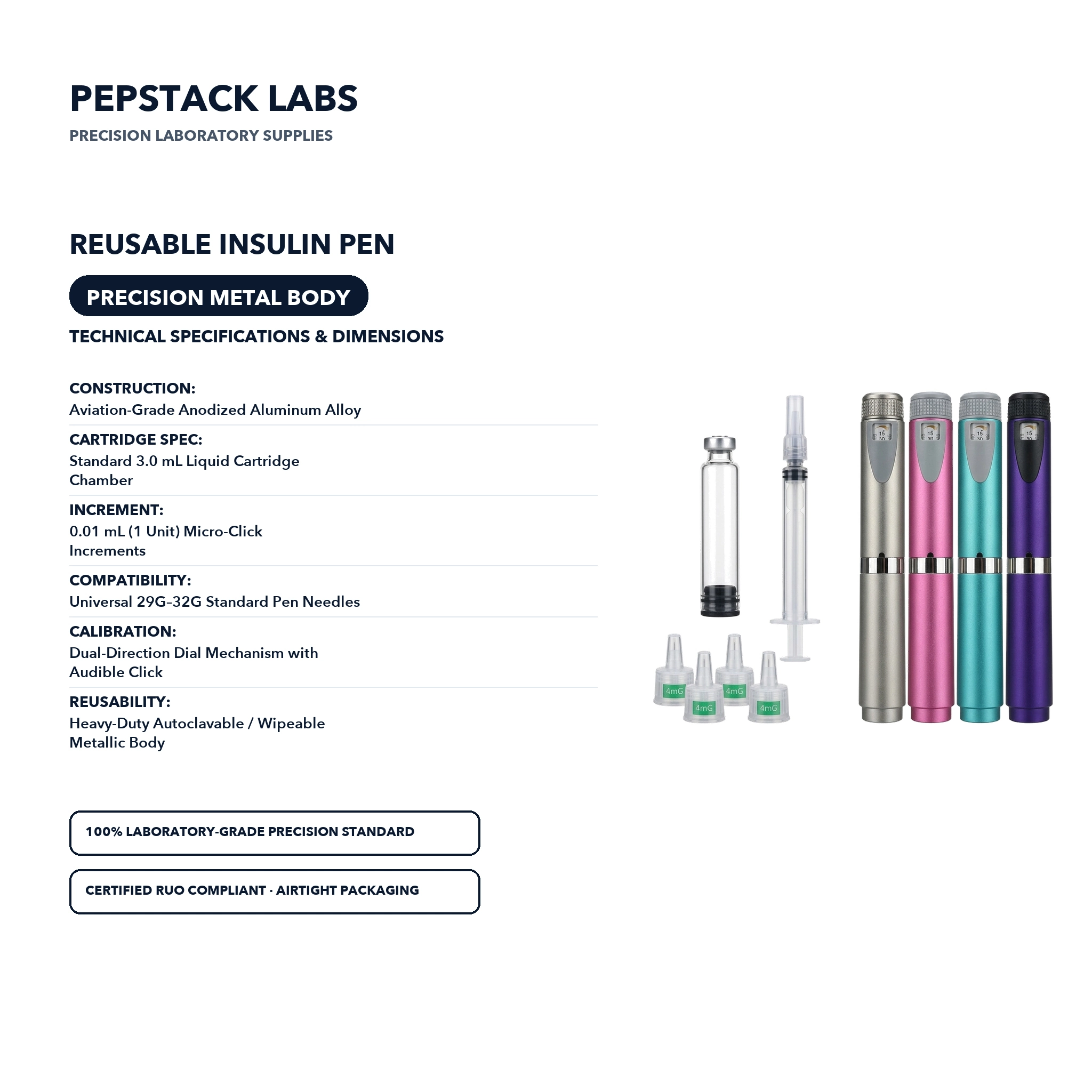 Reusable Metal Insulin Pen thumbnail 2
