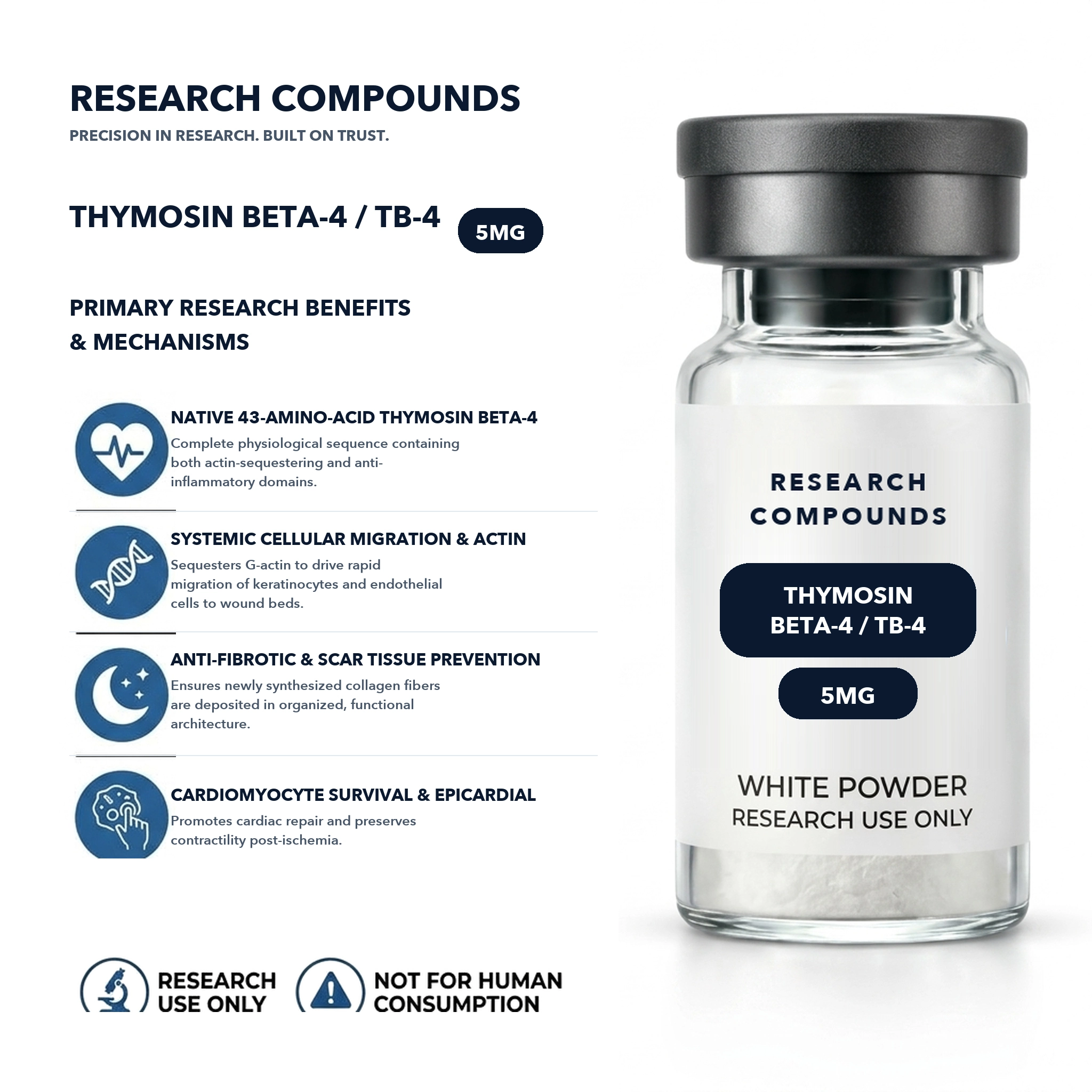 Thymosin Beta-4 / TB-4 (5mg Full-Length 43AA Vial) thumbnail 4