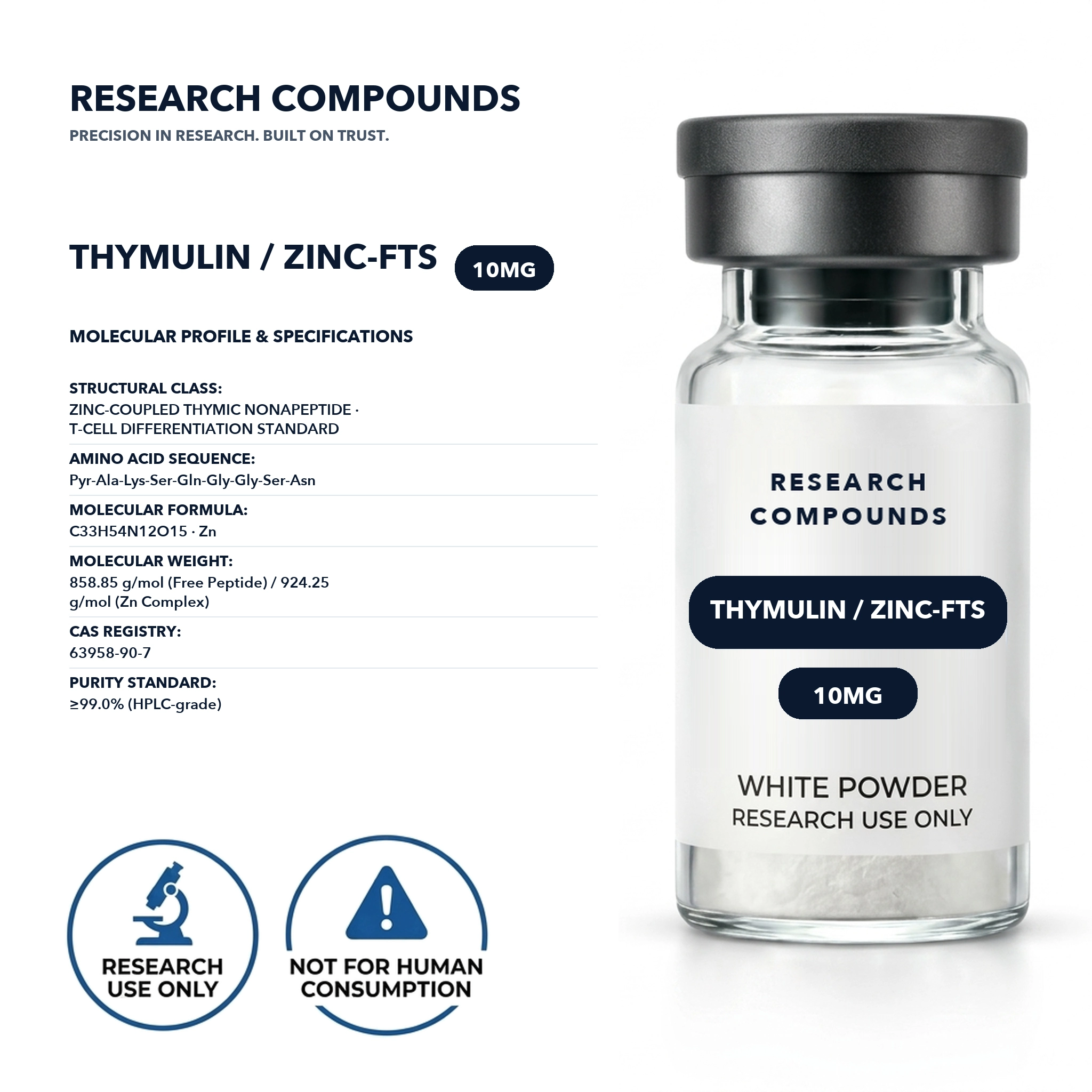 Thymulin / Zinc-FTS (10mg Research Vial) thumbnail 2